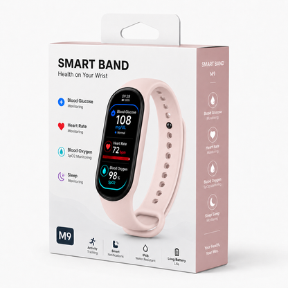 🔥80% OFF Launch Offer 🏆 2026 Pryxo™ M9 Non-Invasive Smart Band 📈12 health reports - No-Prick