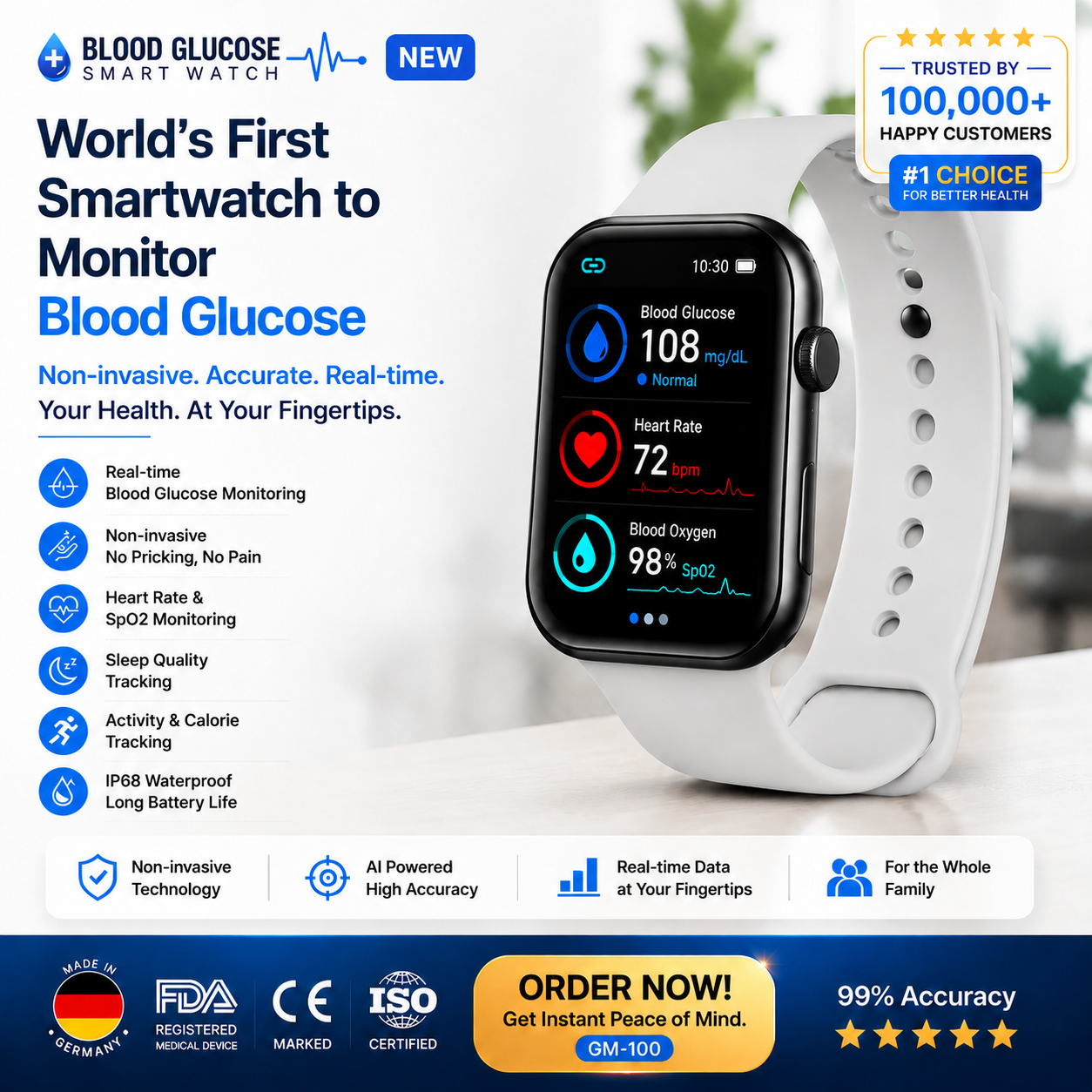 🎉 80% OFF Launch Offer 🔥 Pryxo™ X10 Non-Invasive SmartWatch