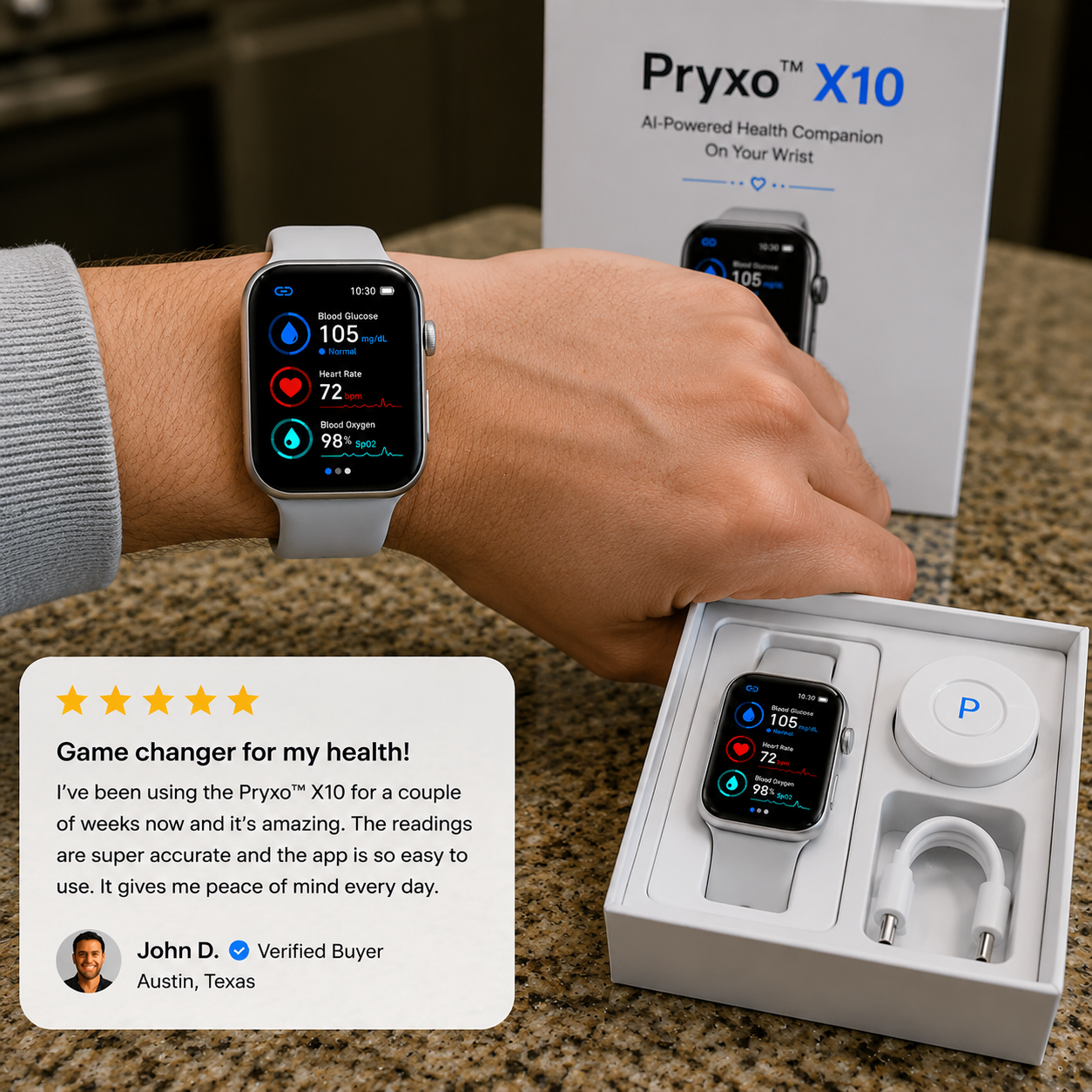 🎉 80% OFF Launch Offer 🔥 Pryxo™ X10 Non-Invasive SmartWatch