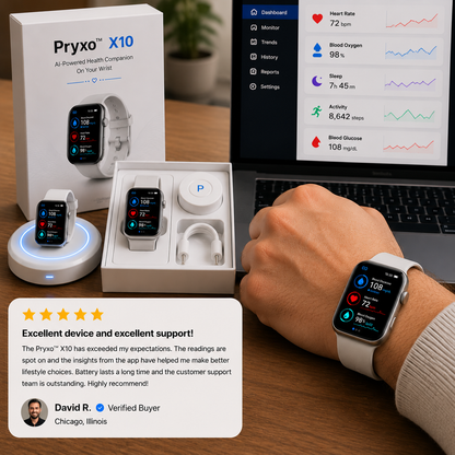 🎉 80% OFF Launch Offer 🔥 Pryxo™ X10 Non-Invasive SmartWatch