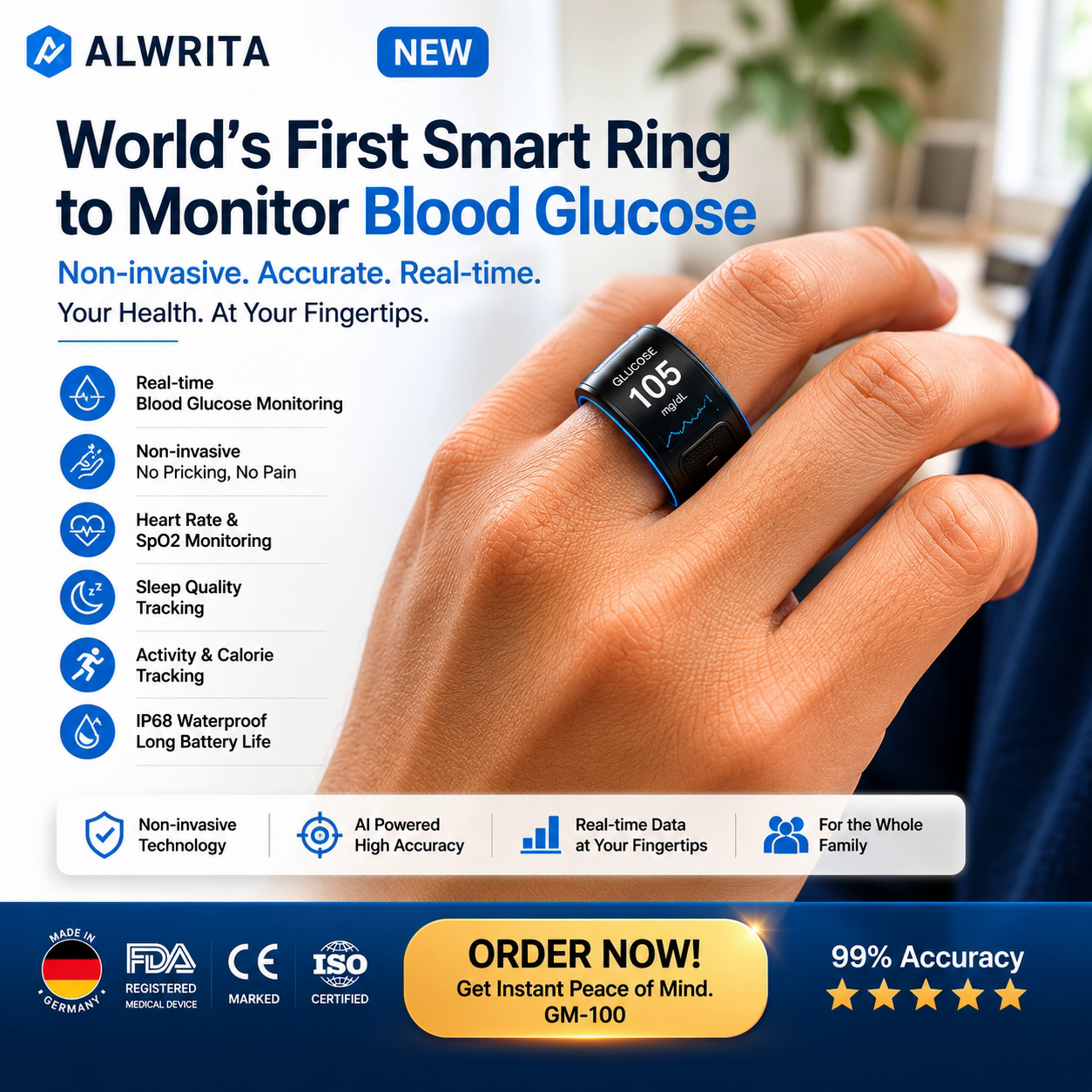 🎉 75% OFF Launch Offer🔥Pryxo™ G1 Non-Invasive Smart Ring